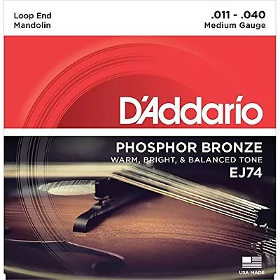 D'Addario EJ74 Mandolin Strings Phosphor Bronze Medium 11-40 • $11.99