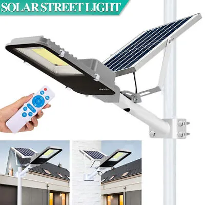 200W Aluminum Solar Street Light Dusk To Dawn Outdoor Spotlight Road Lamp Garden • £25.99