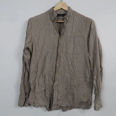 $34.98 • Buy Ralph Lauren Mens Shirt Size M Brown Checkered Long Sleeve Button-Down