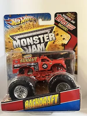 2012 Monster Jam TOPPS SERIES BACKDRAFT RED Hot Wheels 1:64 • $24.99