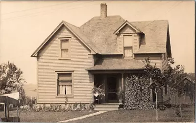 Antique Picture Postcard Real Photo Picture House Front Yard Unused Divided • $5