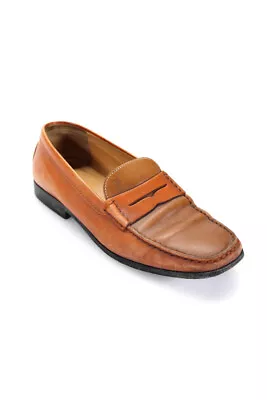 Tods Womens Square Toe Leather Penny Loafers Tan Size 6 • $2.99