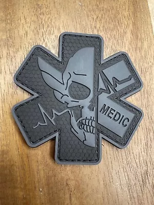 Medic Patch PVC Hook Loop Skull Rubber Black • $6.29