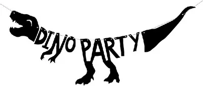 DINOSAUR PARTY BANNER BUNTING - DINO - Any Age 3rd 4th 5th 6th 7th 8th 9th 10th  • £2.39