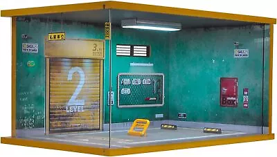 Cxiiuui 1/18 Scale Hot Wheels Display Case Car Garage Moldel With LED Green  • $66.89