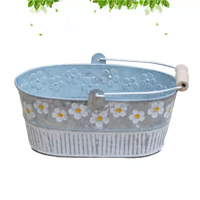 Bucket Flower Holder Tin Plant Pots Retro Flower Bucket Metal Flower Pot • $11.26