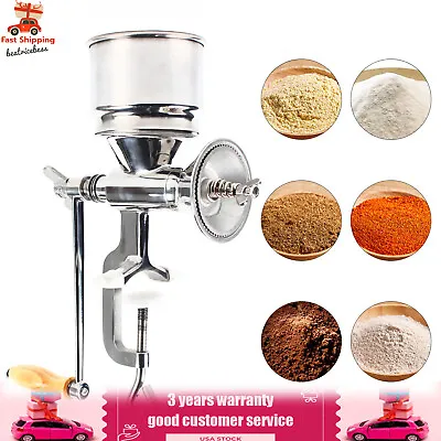 Silver Corn Coffee Wheat Manual Hand Grain Grinder Mill For Kitchenaid Mixer • $62