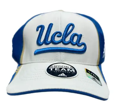 NEW Men's Adidas UCLA Bruins Mesh Trucker Snapback Hat STICKERS Blue White L/XL • $29.90