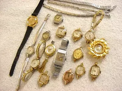 LOT OF 15 + Vintage GOLD FD Antique Art Deco HAMILTON BULOVA +lady Watch Watches • $68