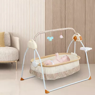 Electric Bluetooth Auto-Swing Cot Baby Cradle Crib 25KG Infant Bed Rocking Chair • £96