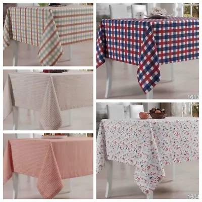 Tablecloth Linen Look 100% Polyester 140x130 Cm • £7.99