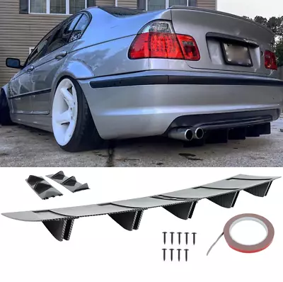 For M3 E46 Carbon Fiber Rear Bumper Lip Side Splitter Diffuser Spoiler 5-Fins • $45.14