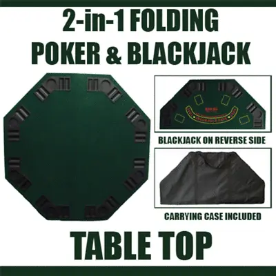 $83.49 • Buy 48  Green Felt Octagon Folding Table Top For Poker And Blackjack New