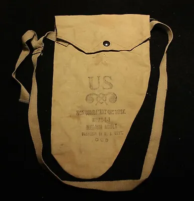 Vintage WWII U.S. Army M1A2 Non-Combatant Gas Mask Carry Bag Field Gear • $19.95