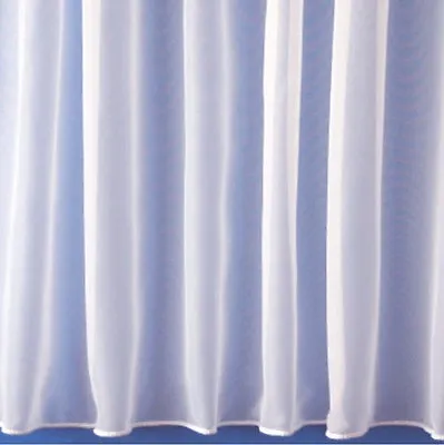 Plain White Net Window Curtain 1146 Lead Weighted In A Range Of Sizes • £4