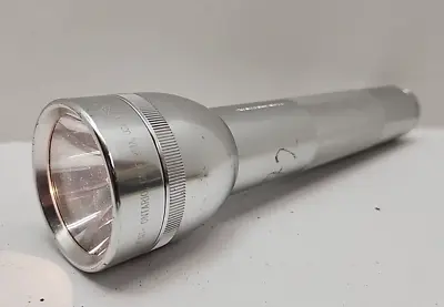 MAGLITE 2-D Cell Flashlight LED Upgrade 10  Silver Aircraft Grade Aluminum Body • $34.95