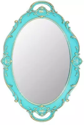 14.5 X 10 Inchs Oval Antique Decorative Wall Mirror Vintage Hanging Mirror (Blue • $18.38