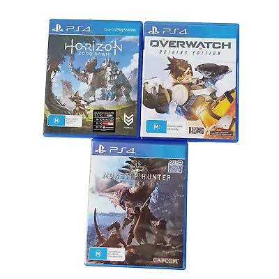 PS4 Game Bundle - Monster Hunter  Overwatch & Horizon • $25