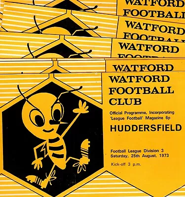 Watford FC Home Programmes Season 1973/74  Cheapest On Ebay Free Postage! • £2.47