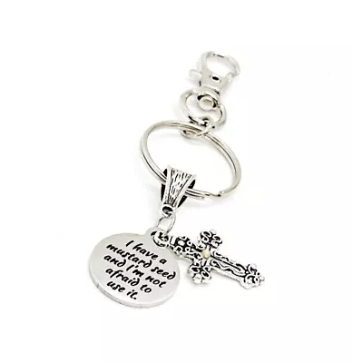 I Have A Mustard Seed Cross Keychain Faith Gift Matthew 17 20 Christian Gifts • $12.95