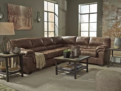 ON SALE - Modern Living Room Brown Microfiber Fabric Sectional Sofa Set IG00 • $1687.89