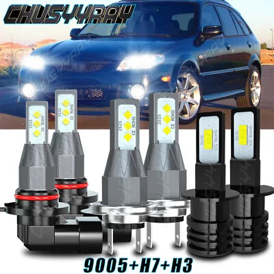 Para For Mazda Protege5 2002-2003 Combo LED Faro Alto Bajo +luz Antiniebla 6000K • $35.99