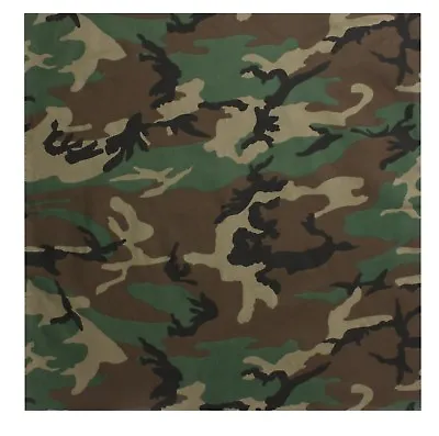 100% Cotton Camouflage Pattern Bandana - Army Camo Headwrap Scarf Handkerchief • £2.97