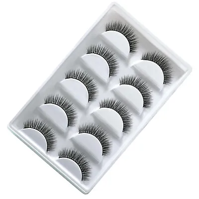 5 Pairs 3D Mink False Eyelashes Wispy Cross Long Thick Soft Fake Eye Lashes UK • £2.49