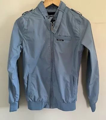 Members Only Jacket Adult XS Classic Blue Vintage Cafe Racer Moto Snap Collar • $29.99