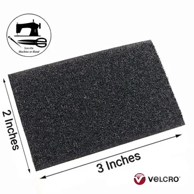 Morale/Military Patch Sew-On Loop Panel 2” Wide X 3” (Inch) VELCRO® Brand- Black • $1.99