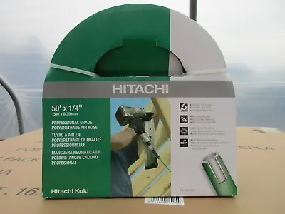 Hitachi Professional Grade Polyurethane Air Hose 50' X 1/4  Male Swivel Fitting • $19.99