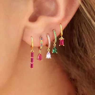 Korean Stud Earrings Women Hoop Earrings Ear Jewelry Dangle Drop Earrings • $3.76