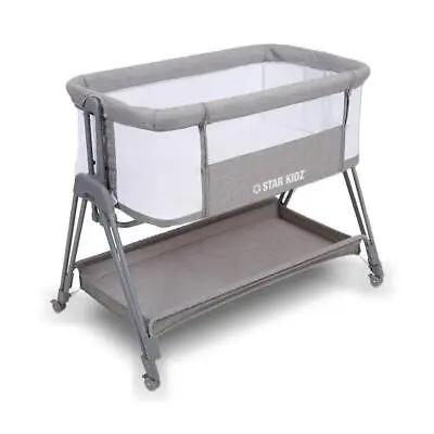 Star Kidz Cosmo Baby Bedside Bassinet - Grey • $190