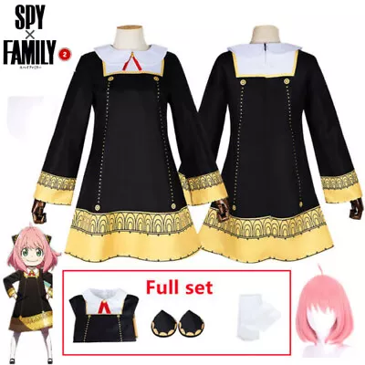 Anime Spy X Family Anya Forger Cosplay Costume Black Dress Girls Woman Dress • $28.99