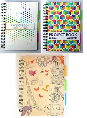 £4.89 • Buy 1x A5/A4 Project Notebook With Divider Workbook Spiral Bound Lined Page Planner 