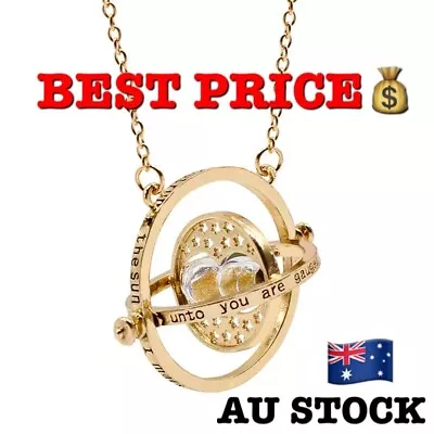 Harry Potter Gold Tone Hourglass Necklace Pendant Hermione Granger Time Turner • $3.46