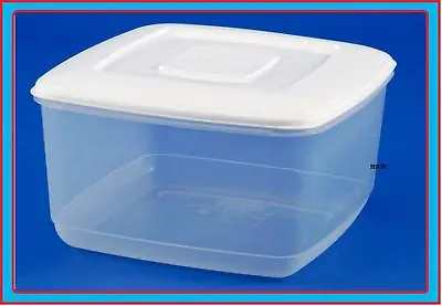 10l Square Plastic Food Storage Cake Box Container Lid Canister Food Storer Tub  • £7.89