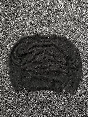 🚨 Vintage Mohair Style Fuzzy Japanese Avant Garde Knit Sweater Size M Black • $55