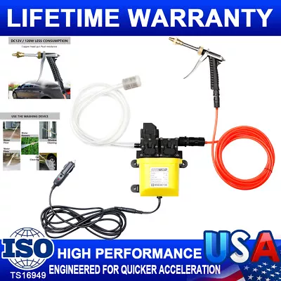$47.59 • Buy 12V 120W 200 PSI High Pressure Water Pump Electric Washer Pump Kit For Car Auto
