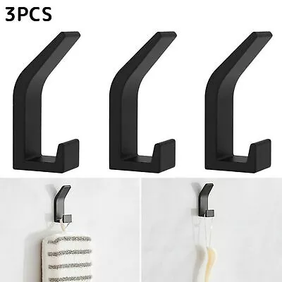 3pcs Coat Hook Modern Coat Hook Black Wall Hook Square Double Hook • $7.11