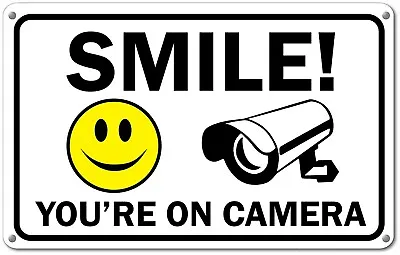 Smile You're On Camera Sign Video Surveillance Signs 11 X 7  UV Protected Cctv  • $7.69