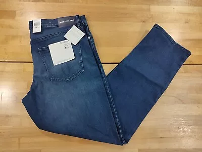 Men's Calvin Klein Straight Leg Blue Wash 5 Pocket Jeans 38Wx34L • $29.99