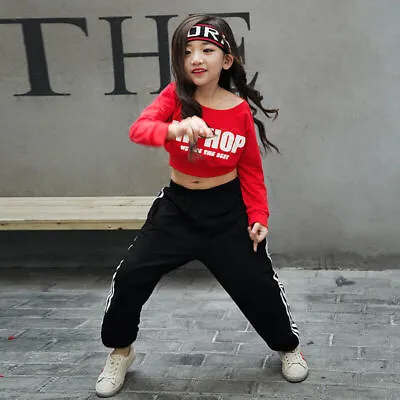 £5.99 • Buy Kids Girls Street Dancewear Costume Hip Hop Jazz Dance Competition Clothes NEW