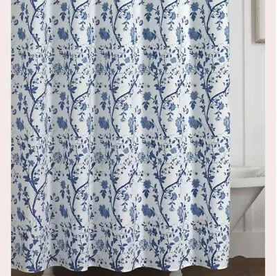 Laura Ashley Walled Garden Floral Blue   72  X 72  Shower Curtain • $24.99