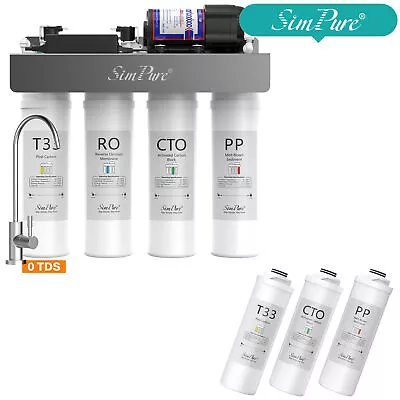 SimPure WP2-400GPD 8 Stage UV Tankless Reverse Osmosis Water Filtration System • $269.99