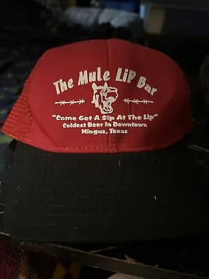 Mule Lip Bar Vintage Hat New Mingus Texas Red Black Snapback • $17.99