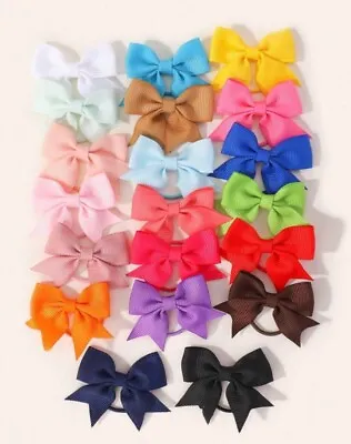 X20 Hair Ties With Bows Girls Fashion Accessories Party Gift Multicolour Bundle • £6.99