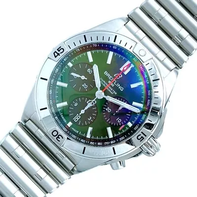 BREITLING Chronomat B01 42 Bentley AB0134 Green Stainless Steel Men's Watch • $12965.21