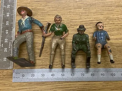 Vintage/antique? Britains Lead Cowboy Moveable Arm+seated Cowgirl Tractor Farmer • £14.50