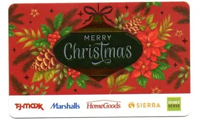 TJ Maxx Marshall HomeGoods Merry Christmas Wreath Gift Card No$Value Collectible • $1.99